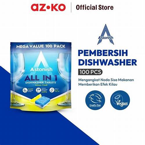 AZKO Astonish Lemon Fresh Tablet Pembersih Dishwasher All In 1 Set Dishwasher Tablet Pencuci Piring Mesin Detergen Cleaning Pod Otomatis