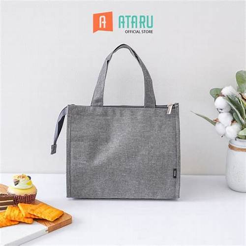 AZKO Ataru Tas Bekal Makanan Thermal Slim Lunch Bag Lunch Tote Tas Makan Food Carrier Bag