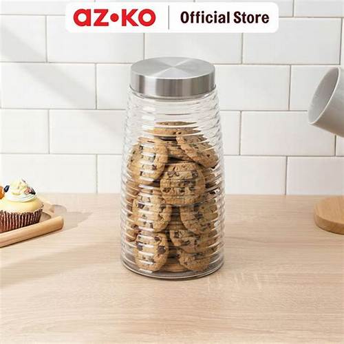 AZKO Culinart Stoples Kaca Bee Transparan Toples Jar Food Container Setoples Wadah Penyimpanan Kedap Udara