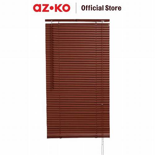 AZKO Forhom Venetian Blind 25 mm 60x180 cm - Cokelat Teak Blind Horizontal Kerai Jendela Blinds Slat Tirai Blinds