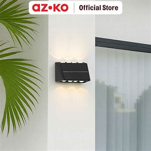 AZKO Krisbow Plain Lampu Dinding Outdoor LED Solar 2 Watt 3Cct Ip65 - Hitam Lampu Tembok Lampu Teras Lampu Outdoor Wall Lamp Wall Light
