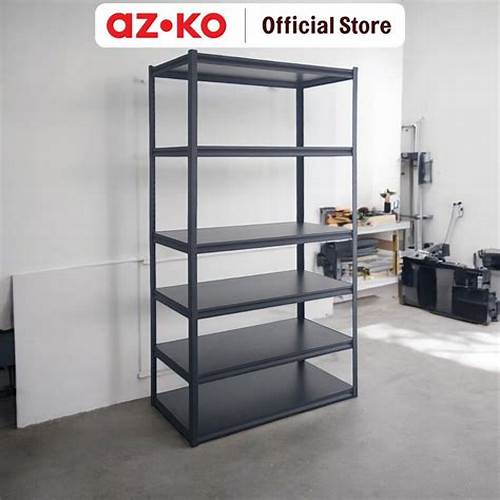 AZKO Krisbow Rak Besi - Abu-Abu Metal Storage Rack Iron Shelf Rak Logam Shelving Unit Steel Organizer