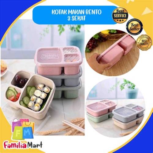 AZKO Picas Critter Kotak Makan 3 Sekat 1.2 Liter Bento Box Meal Container Tempat Bekal Lunch Box Kotak Bekal