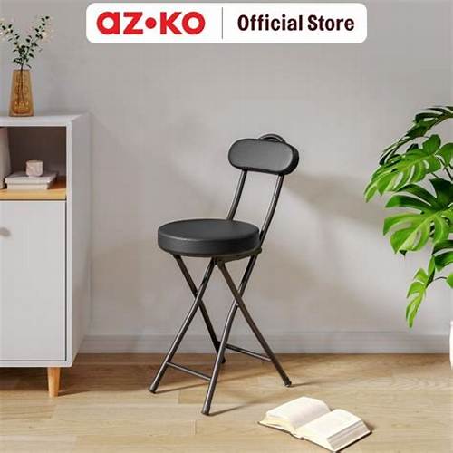 AZKO Soleil Almond Kursi Lipat Kulit Folding Chair Portable Seat Chair Lipat Collapsible Seating Kursi Portable