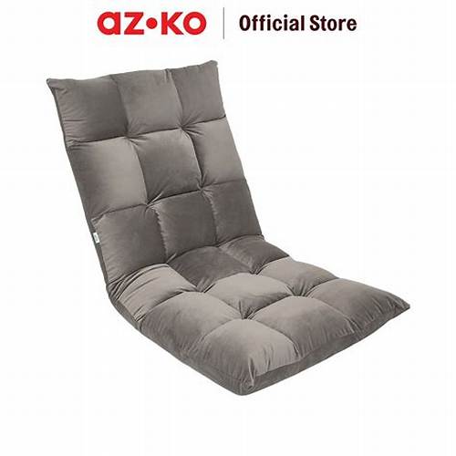 AZKO Soleil Amadeus Kursi Lesehan Lipat Velvet - Abu-Abu Floor Folding Chair Tempat Duduk Santai Kursi Lantai Rebahan Furniture Indoor Rumah