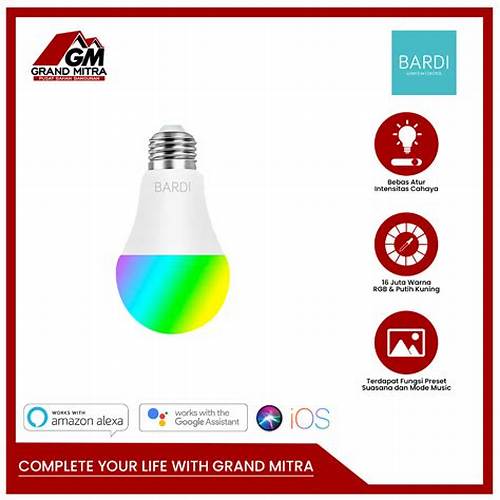 BARDI Smart Home LED Light Bulb RGB 9W Bohlam Pintar Smart Lamp 9 Watt Warna Warni E27 Lampu Tidur