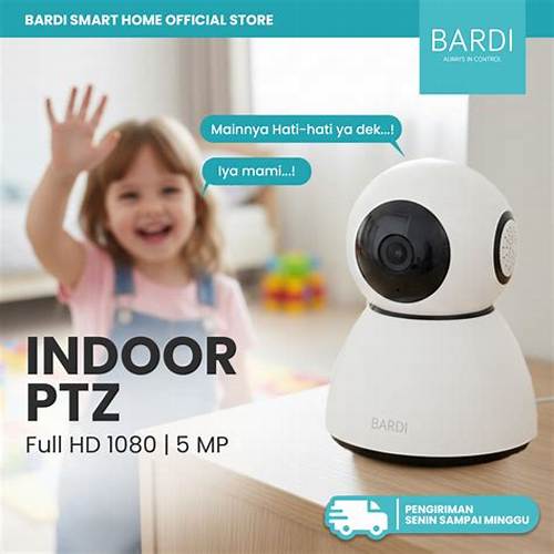 BARDI Smart Indoor PTZ IP Camera CCTV 1080p 5mp Wifi IoT Home Automation + Micro SD