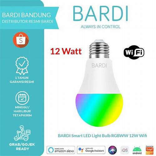 BARDI Smart LIGHT BULB RGBWW 12W Wifi Wireless IoT - Home Automation (Lampu Tidur Kekinian)
