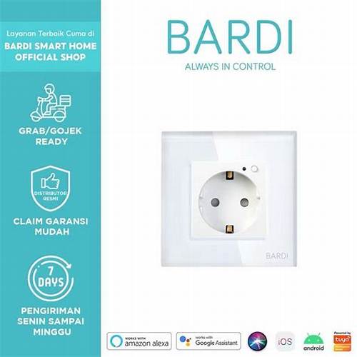 BARDI Smart Wall Socket Wifi UNI White For Alexa Google Home Automation