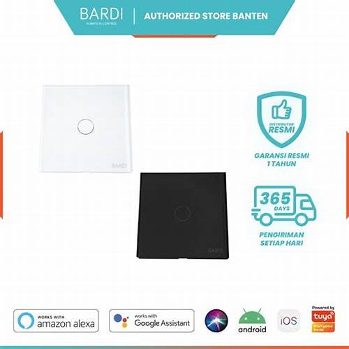 BARDI Smart Wall Switch Touch EU1 Gang WiFi Saklar Pintar