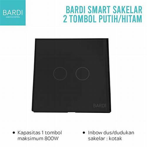 BARDI Smart Wall Switch Touch EU2 Gang Saklar Lampu Pintar WiFi
