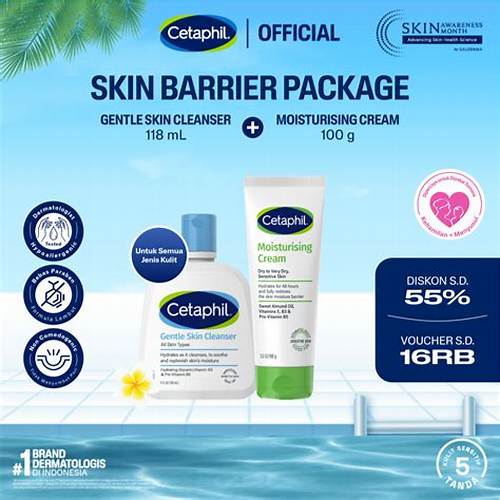Cetaphil Gentle Skin Cleanser 118ml + Moisturising Cream 100g