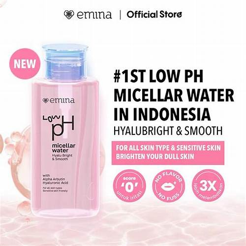 EMINA Micellar Water Low pH Complete Series - Pembersih Wajah Gentle, Makeup Remover Untuk Kulit Kering Kusam, Berminyak dan Berjerawat, Kulit Sensitif 125ml & 300ml | Cleanser untuk Double Cleansing Acne Skin Mencerahkan Menghaluskan Brightening Glowing