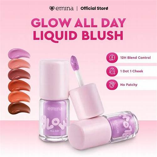 Emina Glow All Day Liquid Blush 2.5 g – Blush On Cair Natural Glow, Ringan Mudah Dibaurkan, Smooth Blurring Effect Samarkan Pori, Long Lasting 12 Jam Transferproof Water Resistant, Diperkaya Ectoin, Vitamin E & Botanical Blend