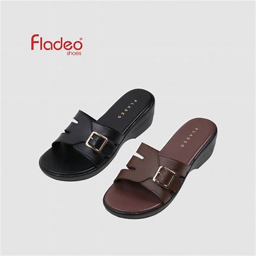 Fladeo A26/LDJ493-2PB/Sandal Wedges Slide Wanita [ Wedges Sandals ]