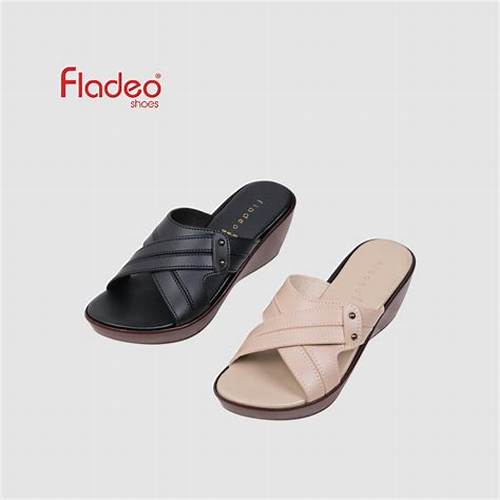 Fladeo K25/LDJ485-1RA/Sandal Wedges Slide Wanita [ Wedges Sandals ]