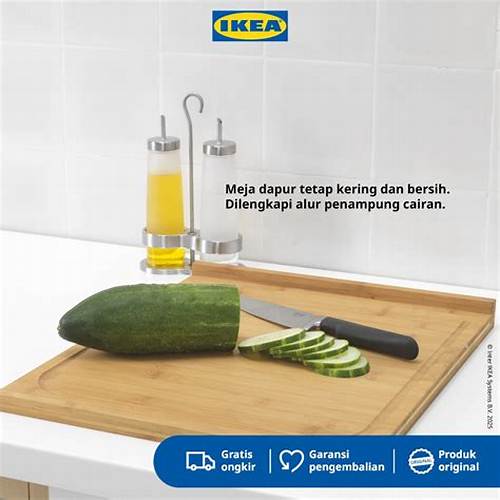 IKEA LAMPLIG Talenan Bambu Besar 46x53cm Anti Tumpah