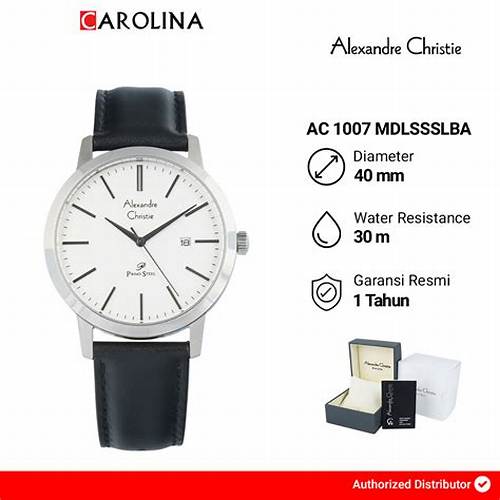 Jam Tangan Pria Alexandre Christie Primo Steel AC 1007 MDLSSSLBA White Dial Black Leather Strap