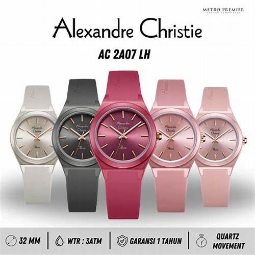 Jam Tangan Wanita Alexandre Christie AC 2A07 LHR Analog Rubber Strap
