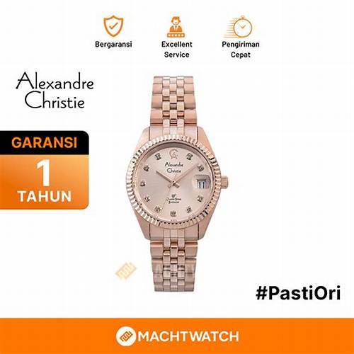 Jam Tangan Wanita Alexandre Christie AC 5013 LDBRGLN Rose Dial Rose Gold Stainless Steel Strap