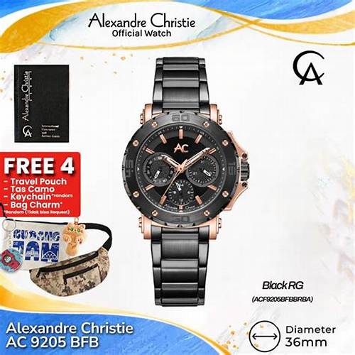 Jam Tangan Wanita Alexandre Christie AC 9205 BFB Analog Stainless Steel Strap - Box Special