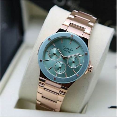 Jam Tangan Wanita Alexandre Christie Multifunction AC 2947 BFBRGOG2 Green Dial Rose Gold Stainless Steel Strap