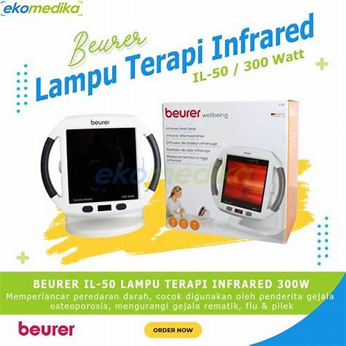 Lampu Terapi Inframerah 300 Watt Automatic Timer - Beurer IL60 Extra Large Infrared lamp Glass-Ceramic UV Protection