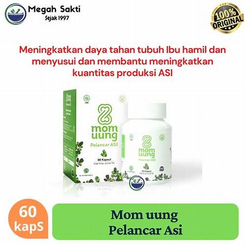 Megah Sakti - Mom Uung Asi Booster 60 kapsul | Momuung Pelancar Asi Kelor Ikan Gabus