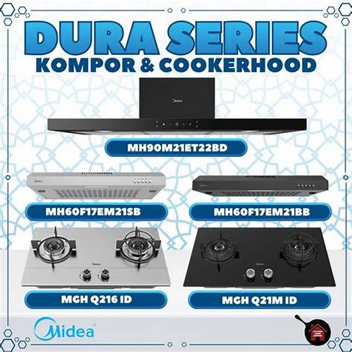 Midea Dura Series Cooker Hood + Gas Hob Paket Lengkap
