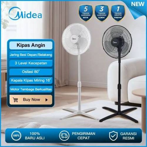Midea Kipas Angin ‌berdiri Electric Fan 16inches MFS160M0BDK/MFS160M0BDW