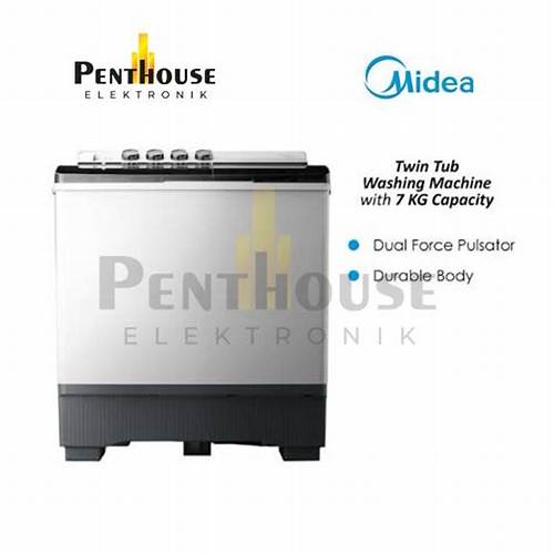 Midea Mesin Cuci 2 Tabung 7Kg MT100W70 Twin Tub Anti Karat Hemat Listrik