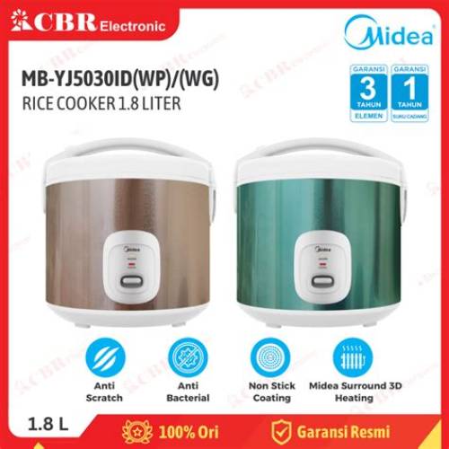 Midea Rice Cooker 1.8L MB-YJ5030ID(BH) / MB-YJ5030ID - 400 watt - 3D Heating