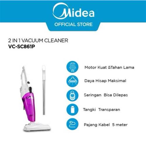 Midea Vacuum Cleaner 2in1 Penyedot Debu Portable Handheld & Stick VC-SC861B/VC-SC861P