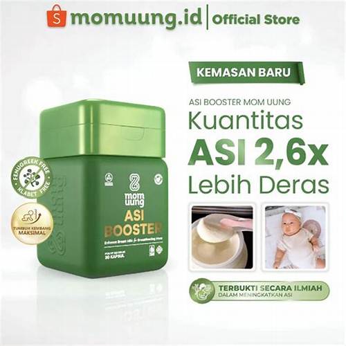 Mom Uung ASI Booster 30 Kapsul - Teruji Ilmiah Meningkatkan Kuantitas ASI 2,6x Lebih Deras dan Berkualitas - Pelancar ASI