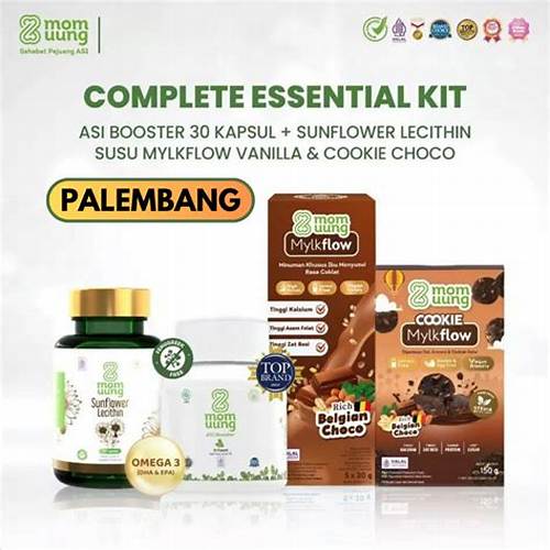 Mom Uung Complete Essential Kit - ASI Booster 30 Kapsul  + Sunflower Lecithin 30 Kapsul + Susu 5 Sachet + Cookie Mylkflow 120gr