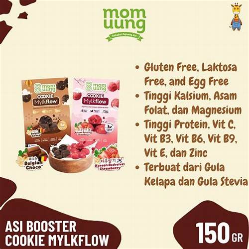 Mom Uung Cookie Mylkflow 120 gr - Snack Sehat Tinggi Protein Kaasium & Asam Folat - Rendah Gula - Lactose Free Pelancar ASI