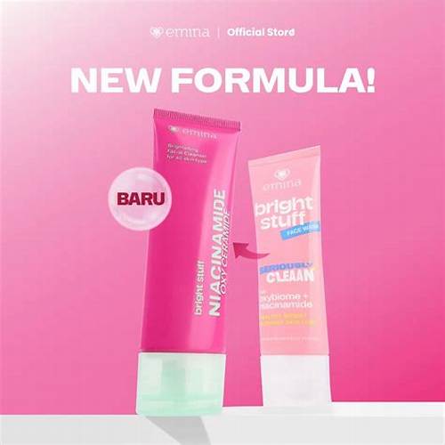 [NEW!] EMINA Facial Wash Niacinamide Oxy Ceramide Brightening, Sabun Cuci Muka Mencerahkan, Facial Wash Glowing, Pembersih Wajah Lembab Tanpa Ketarik, Oil Control Cleanser, Untuk Segala Jenis Kulit - Bright Stuff