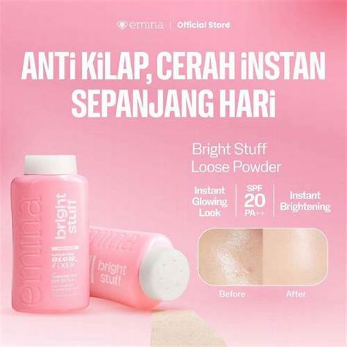 NEW! Emina Bright Stuff Loose Powder 55 g - Bedak Tabur Cerah Instan, Hasil Matte, Oil Control