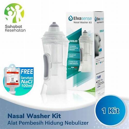 Nebulizer Udara Dual Speed Elvasense Type NEB39 + NWK49 Nasal Washer Kit (Bundle)