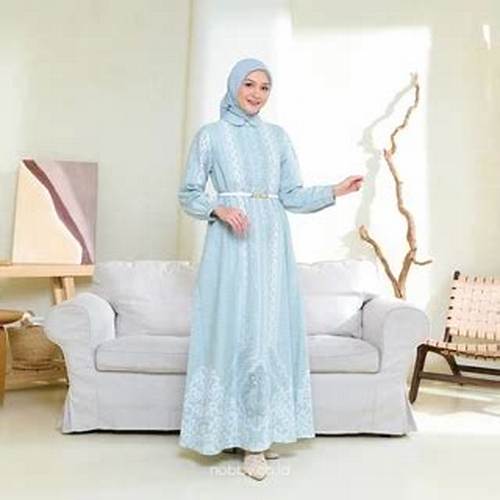 Nobby Khasmir Dress Gamis Wanita Siluet A Line Bahan Frisel Dobby