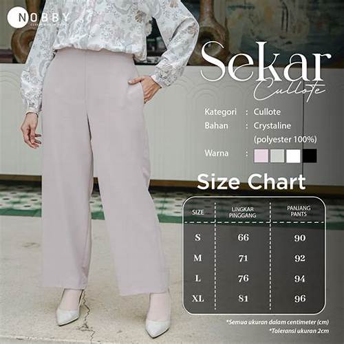 Nobby Leana Kulot Bawahan Siluet H Line Celana Panjang Wanita Bahan Heavy Polyester