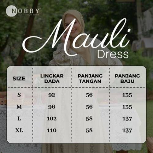 Nobby Mauli Dress Gamis Lengan Panjang Wanita Bahan Satin Soft Silk