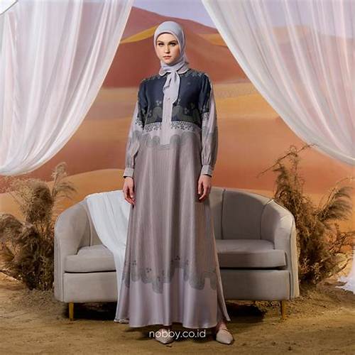 Nobby X Celine Evangelista Urvilla Dress Gamis A Line Bahan Satin Silk Premium