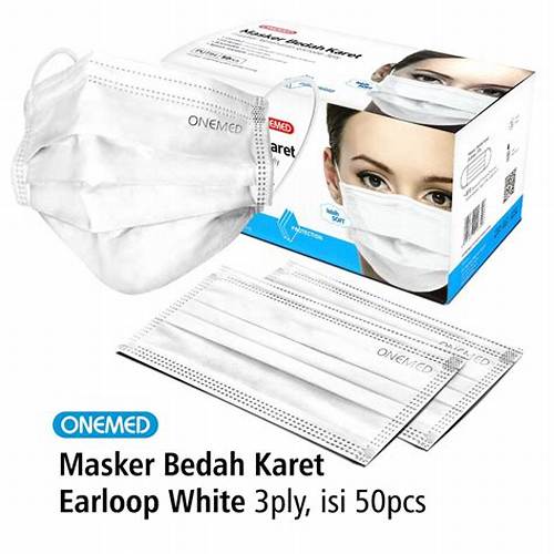 ONEMED Masker Medis Karet Putih Box Isi 50Pcs OOF