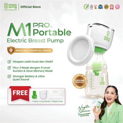 [ROAD TO 9.9] BUY 1 GET 5 - Mom Uung M2 Pro Portable FREE Blister ASI Booster 16 Kapsul + Blister Lecithin 16 Kapsul + Kantong ASI 100ml + Susu Variety Pack - Pompa ASI Elektrik SmartCycle Technology Hospital Grade - Pumping 2x Lebih Cepat