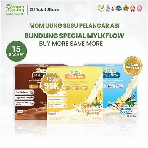 [SPECIAL LIVE] Mom Uung Susu Mylkflow 15 Sachet - Susu Pelancar ASI Halal BPOM