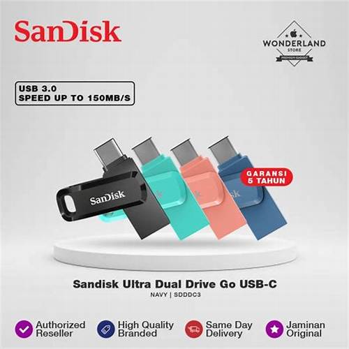 Sandisk Flashdisk OTG USB-C+USB-A 3.1 2in1 Ultra Dual Drive Go SDDDC3