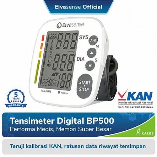 Tensimeter Digital Elvasense BP500 - Teruji Kalibrasi KAN dengan Kapasitas Memori Super Besar