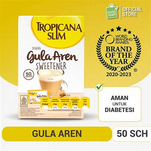 Tropicana Slim Sweetener Gula Aren 50 sachet - Pemanis untuk Bantu Batasi Gula