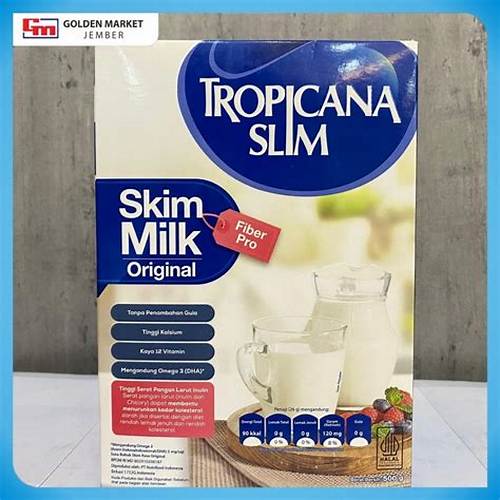 Twin Pack : Tropicana Slim Skim Milk Plain 1000 g - Susu Skim BEBAS LEMAK, 0 GRAM LEMAK Bantu Turunkan Kolesterol